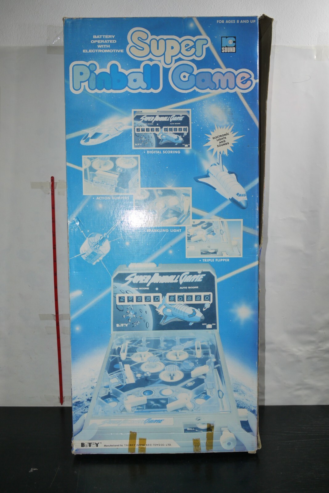VINTAGE 80'S BOTOY BATTERY OPERATED ELECTRONIC SUPER PINBALL FLIPPER GAME WORKS