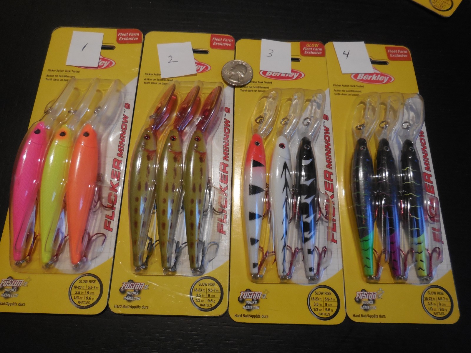 YOU PICK ONE BERKLEY FLICKER MINNOW 3 PER PACK  SIZE 9 YOU PICK  COLOR SEE PICS
