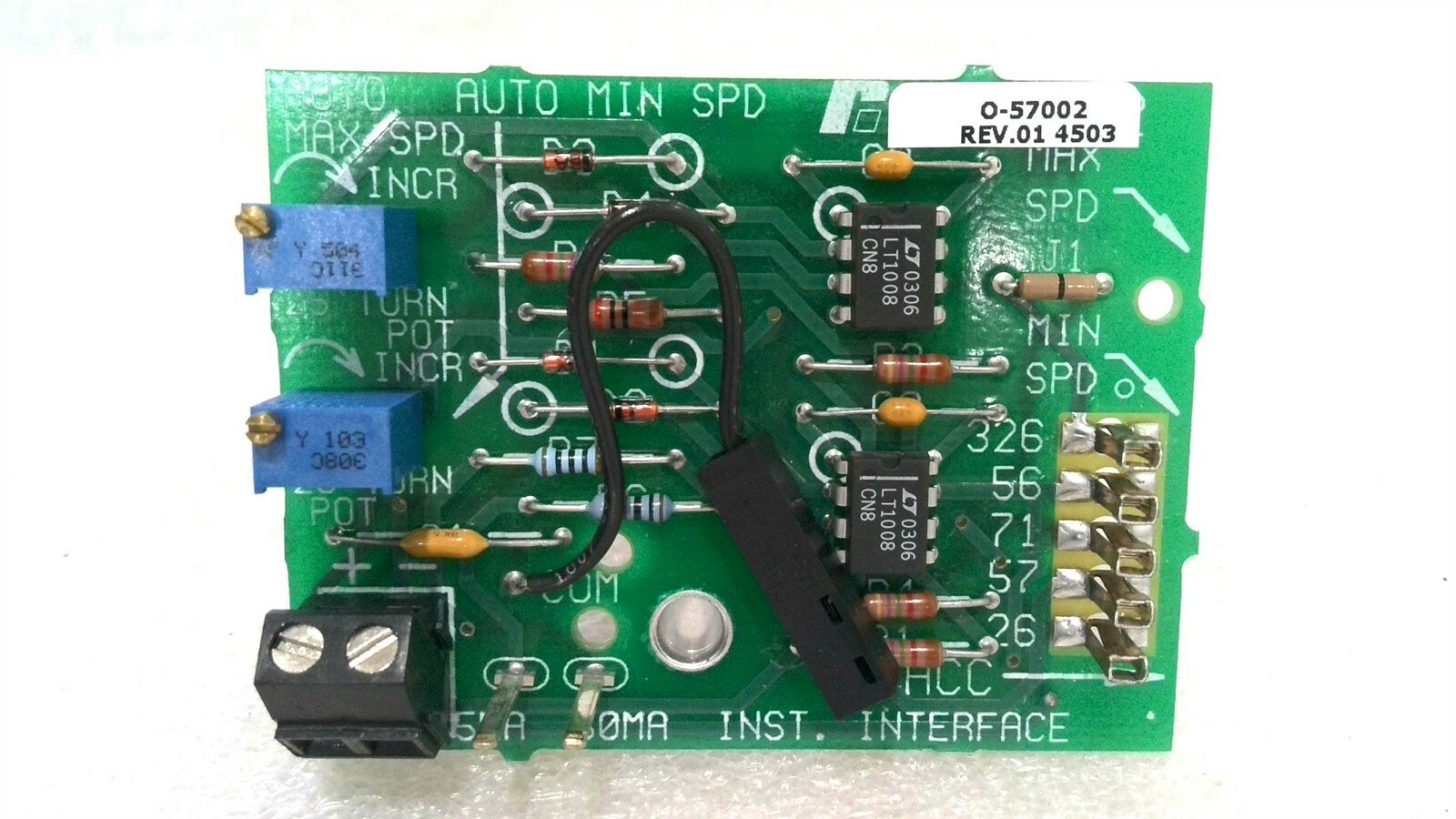 ABB 0-57002 ACCESSORY CARD DRIVE CONTROL BOARD PRESET SPEED