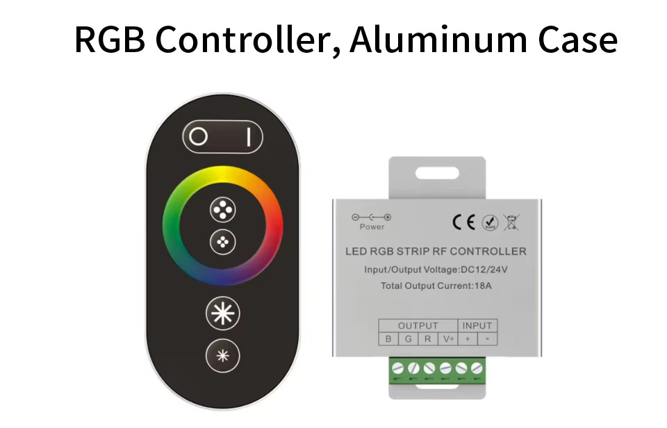 LED RGB Strip Controller 18A DC12V 24V RF Wireless Touch Remote Control Dimmer