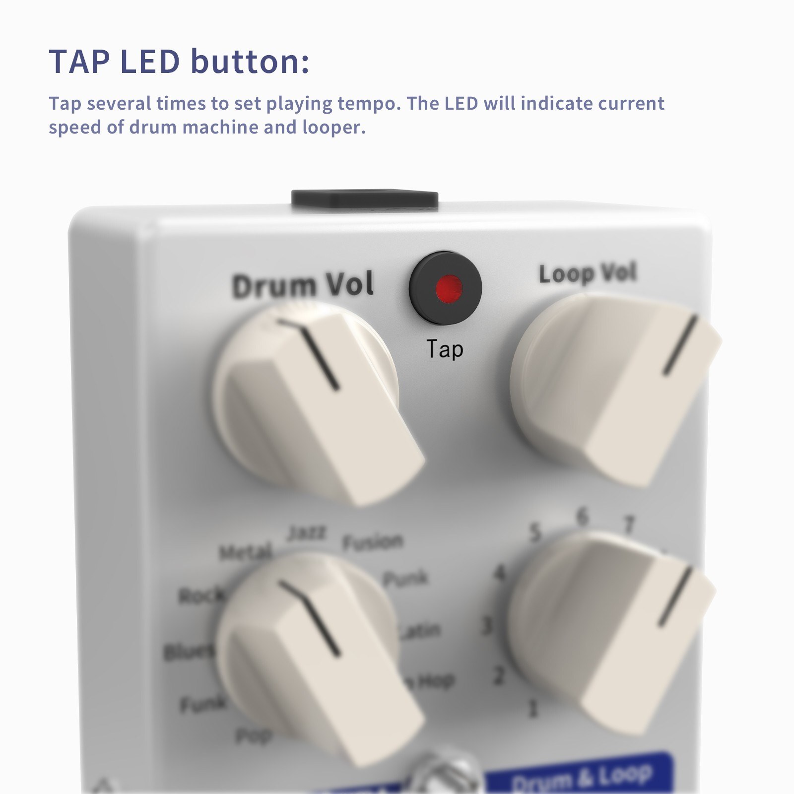 PockDrum Drum & Loop Guitar Effect Pedal 3 Modes 11 Drum Styles 11 E0W9