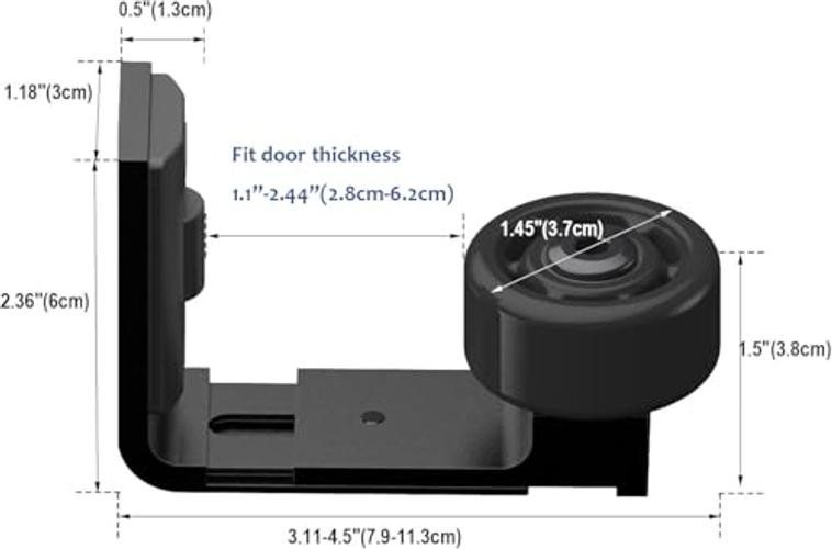 Adjustable Double Roller Guide for Sliding Barn Door Floor Guide - Wall Mount