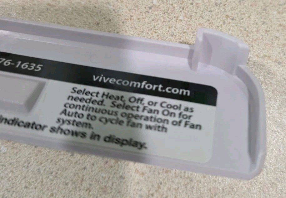 VIVE COMFORT TP-P-705 Programmable Thermostat Single Stage TESTED