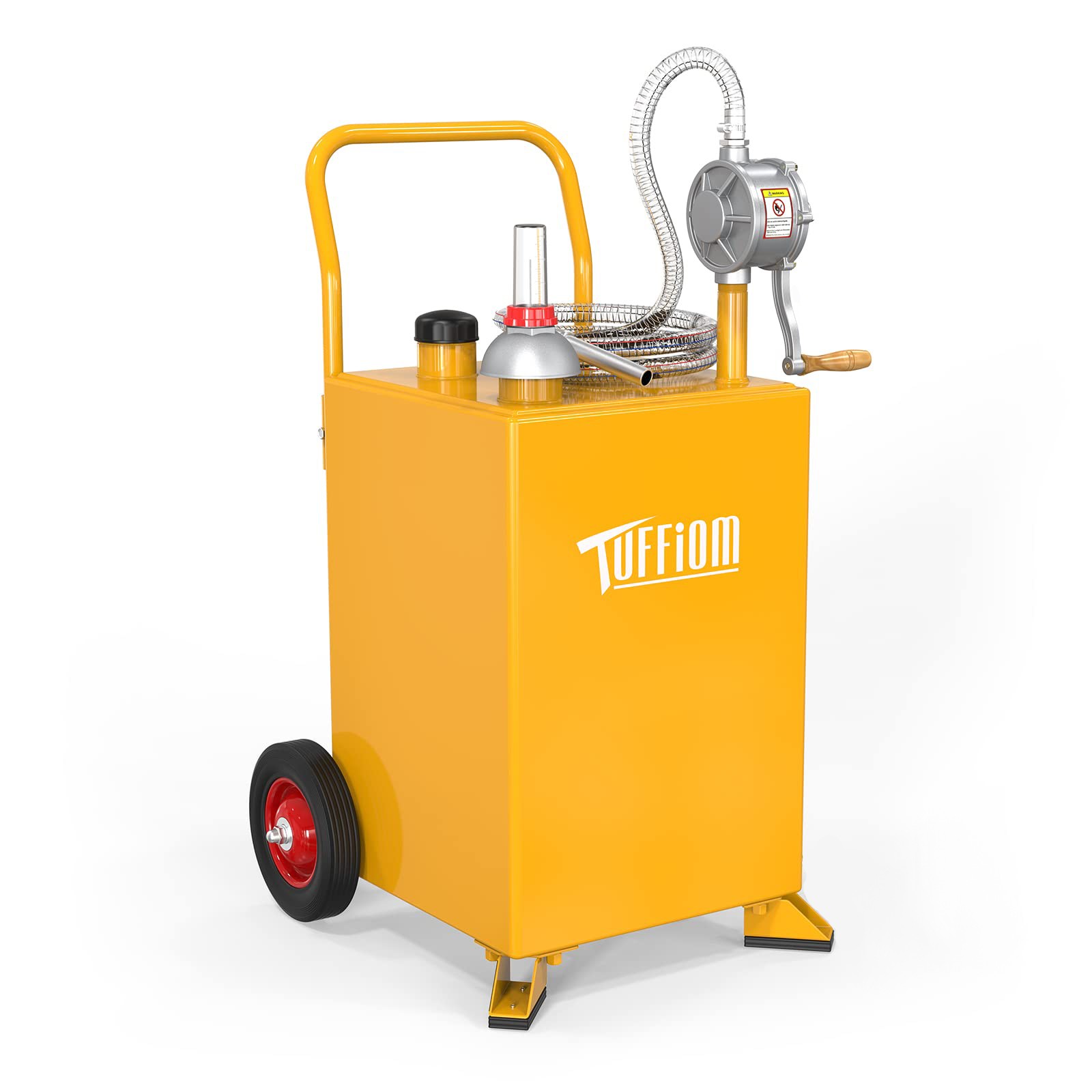 20 Gallon Gas Fuel Diesel Caddy Transfer Tank Container w/ Rotary Pump and Wheel
