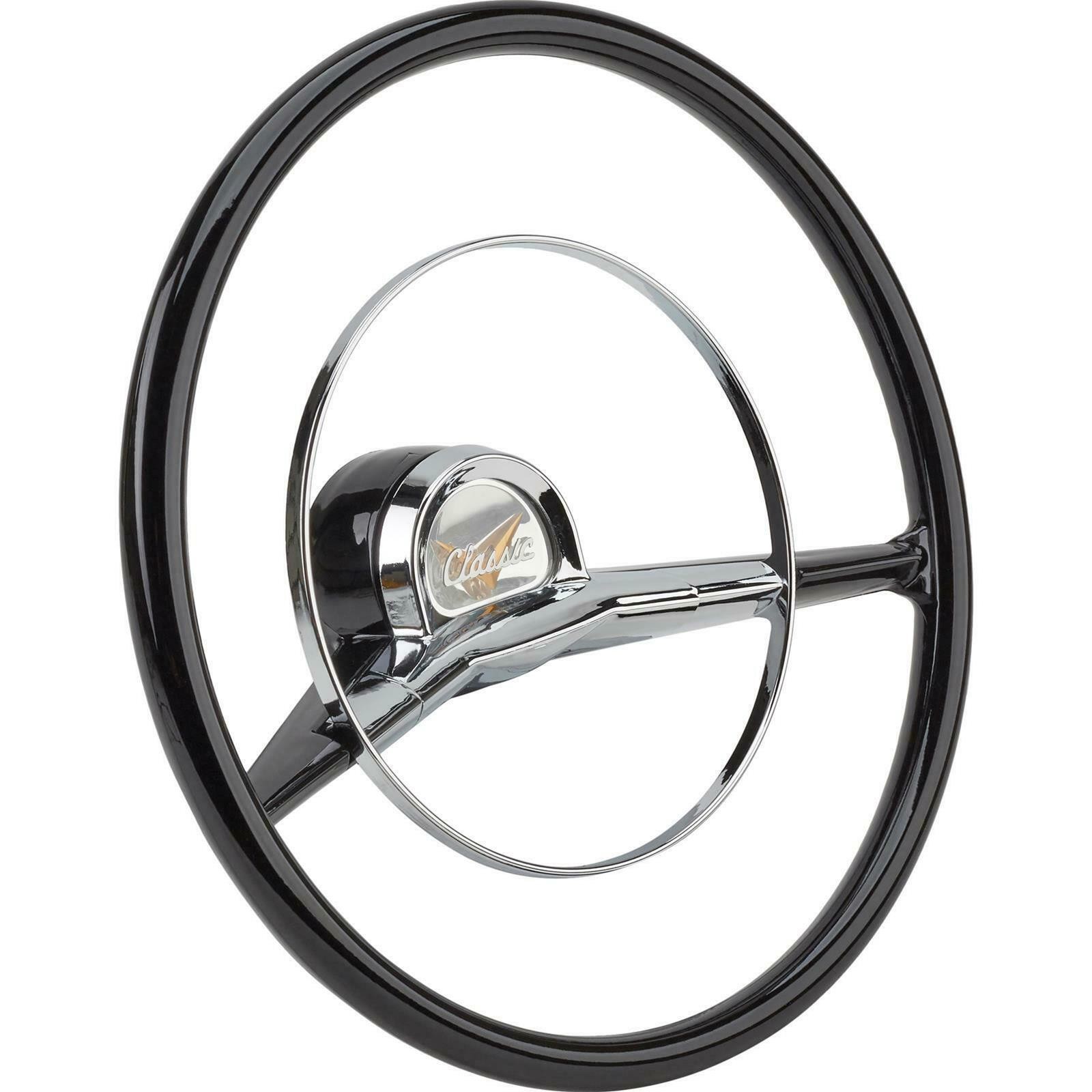 American Retro 15" Steering Wheel Vintage 1957 57 Chevy Belair New Black Hot Rod