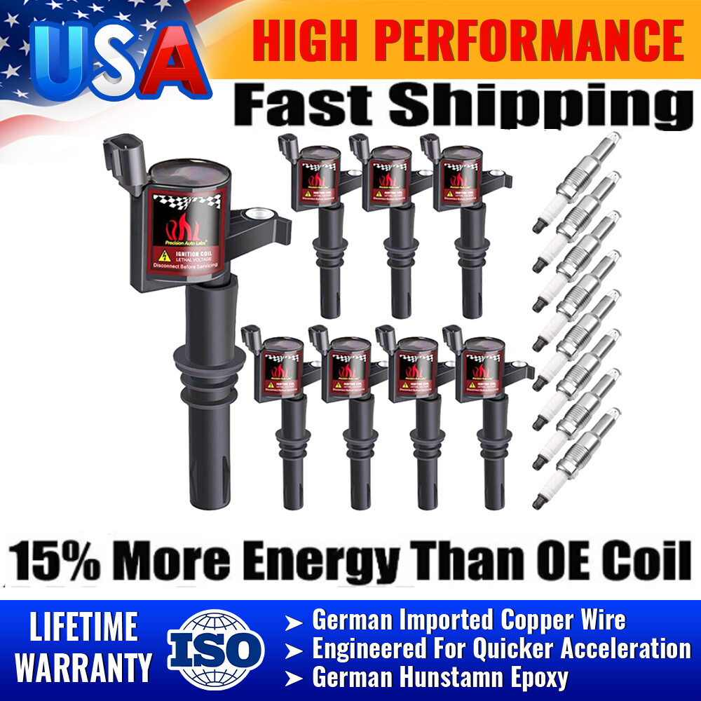 8 Ignition Bobinas & Spark Plugs For Ford F-150 Expedition 5.4L V8 04-2010 DG511