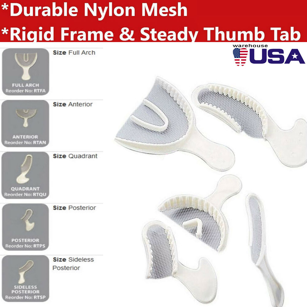 10/50*Dental Registration Impression Bite Triple Trays Full Arch Posterior 5Size