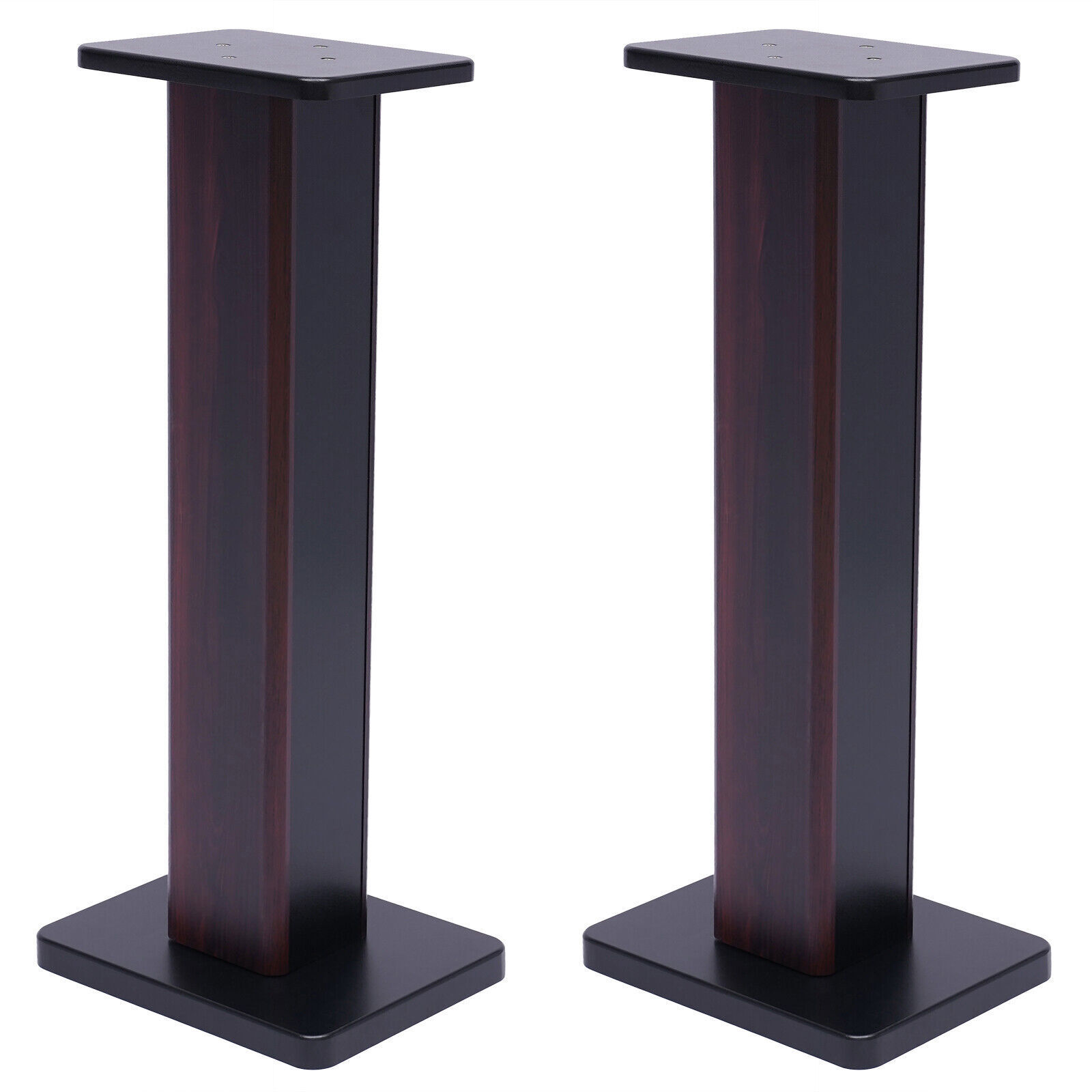 28" 1 Pair Bookshelf Speaker Stands Surround Sound Home Theater Black Walnut PVC