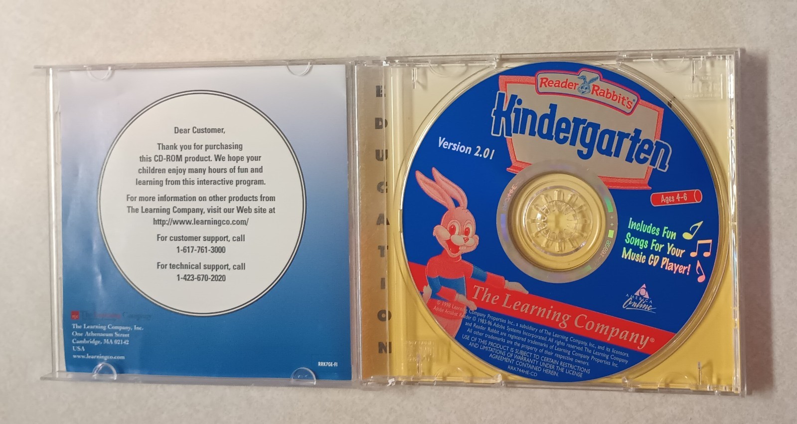 Reader Rabbit's Kindergarten Original Version CD-ROM - Windows 3.1 / 95 / 98