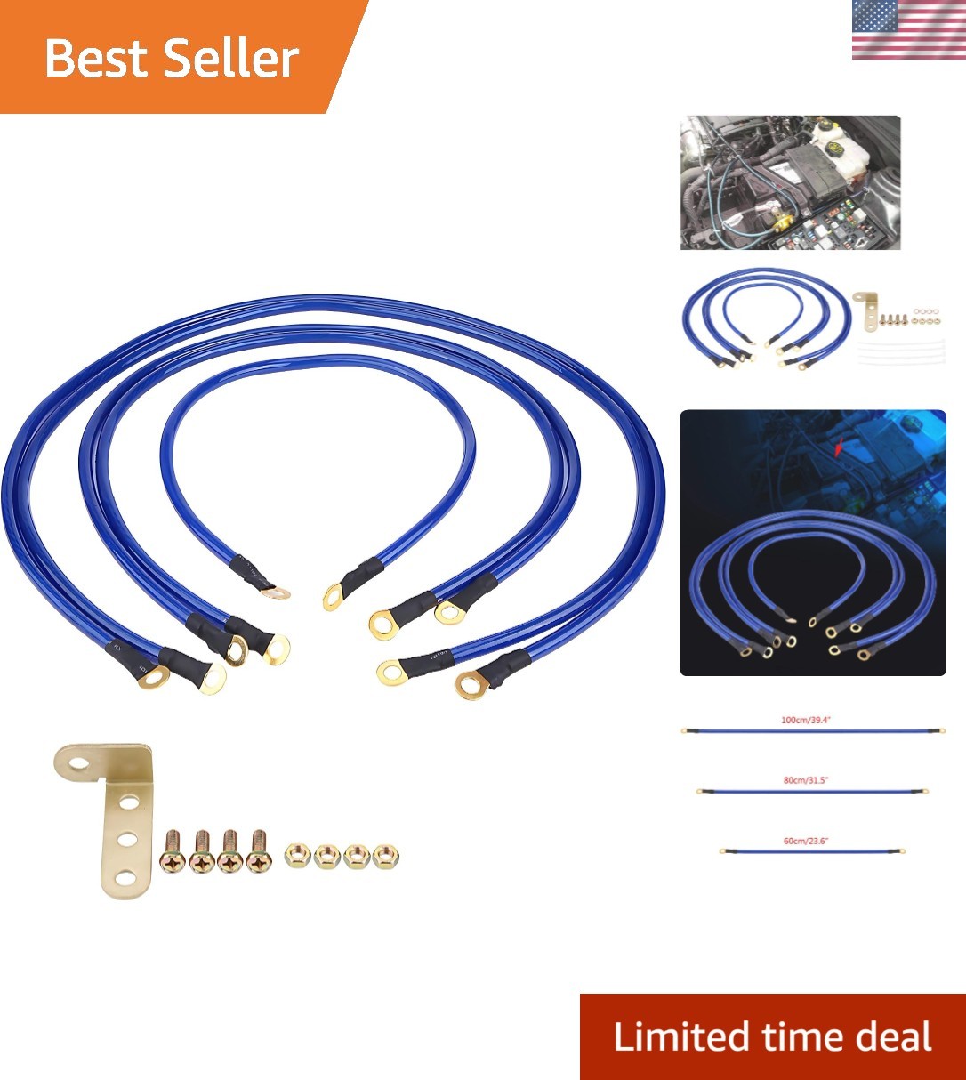 High-Quality 5-Point Car Ground Wire System for Improved Battery Life & Safety