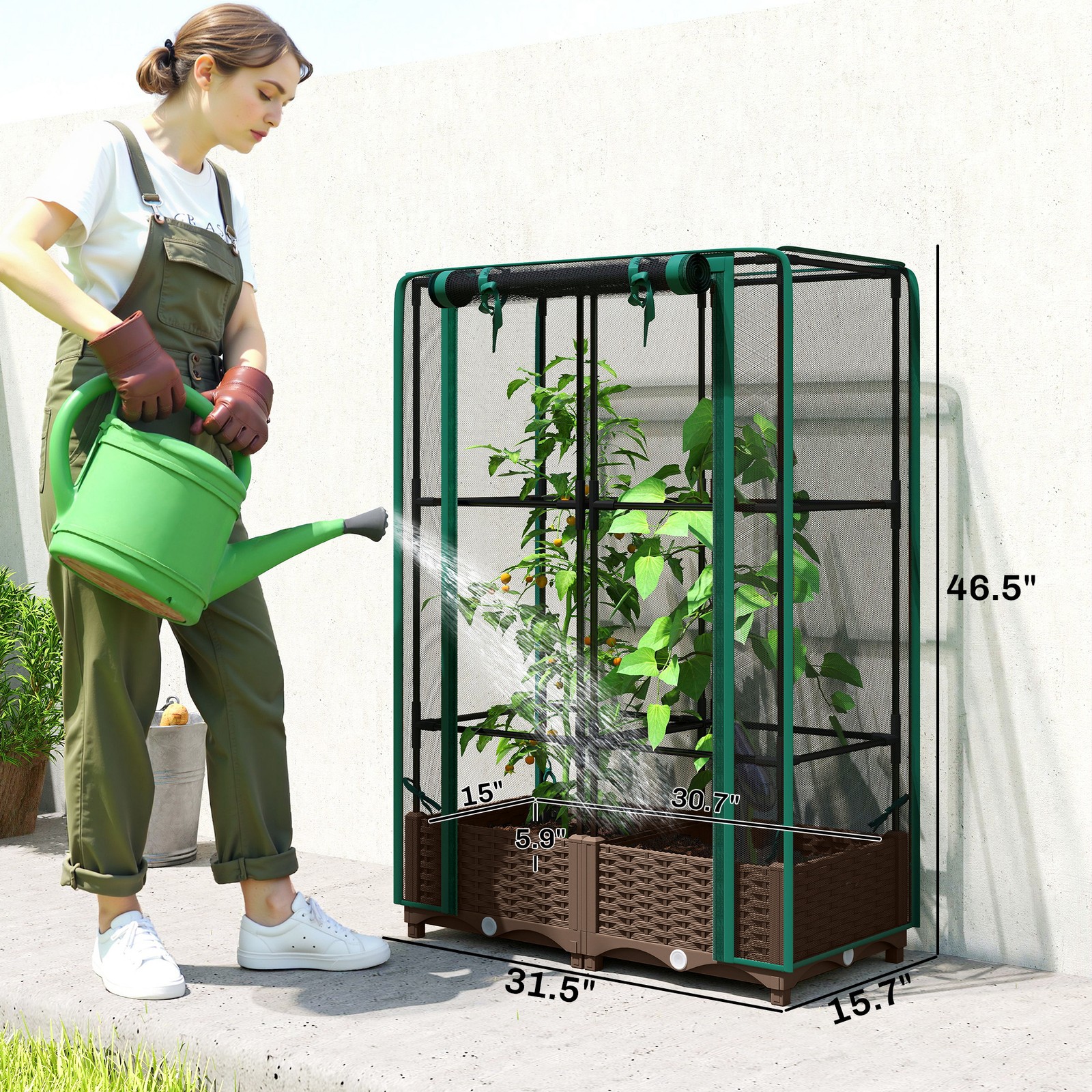 Raised Garden Bed with Trellis