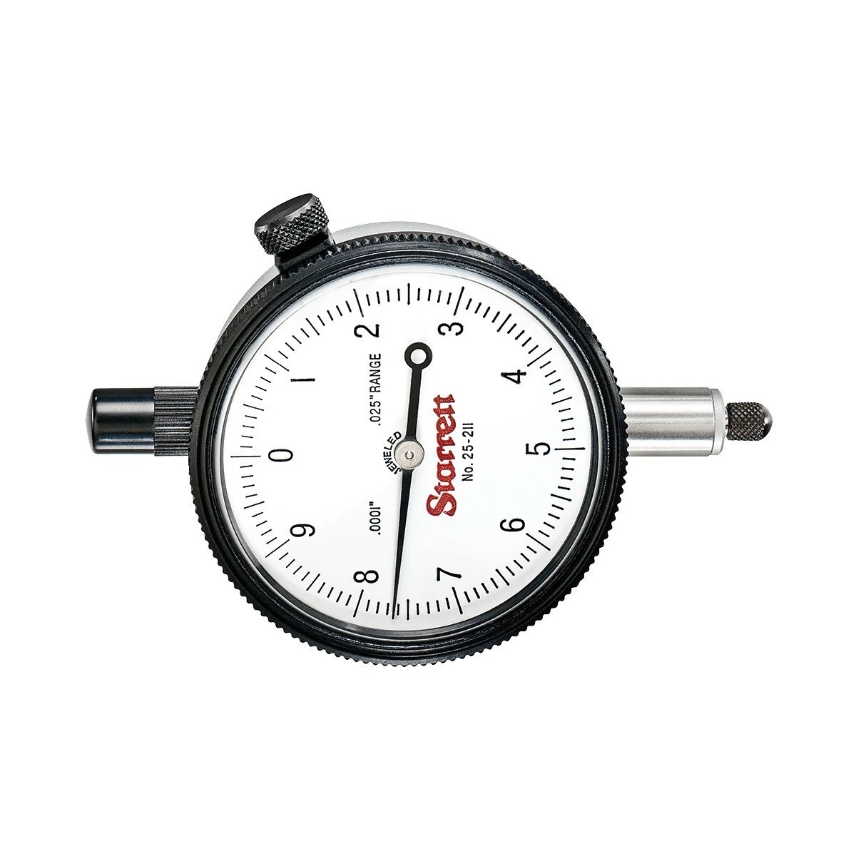 Starrett 25-211J Dial Indicator, 0-10 Continuous Dial 0-.025" Range