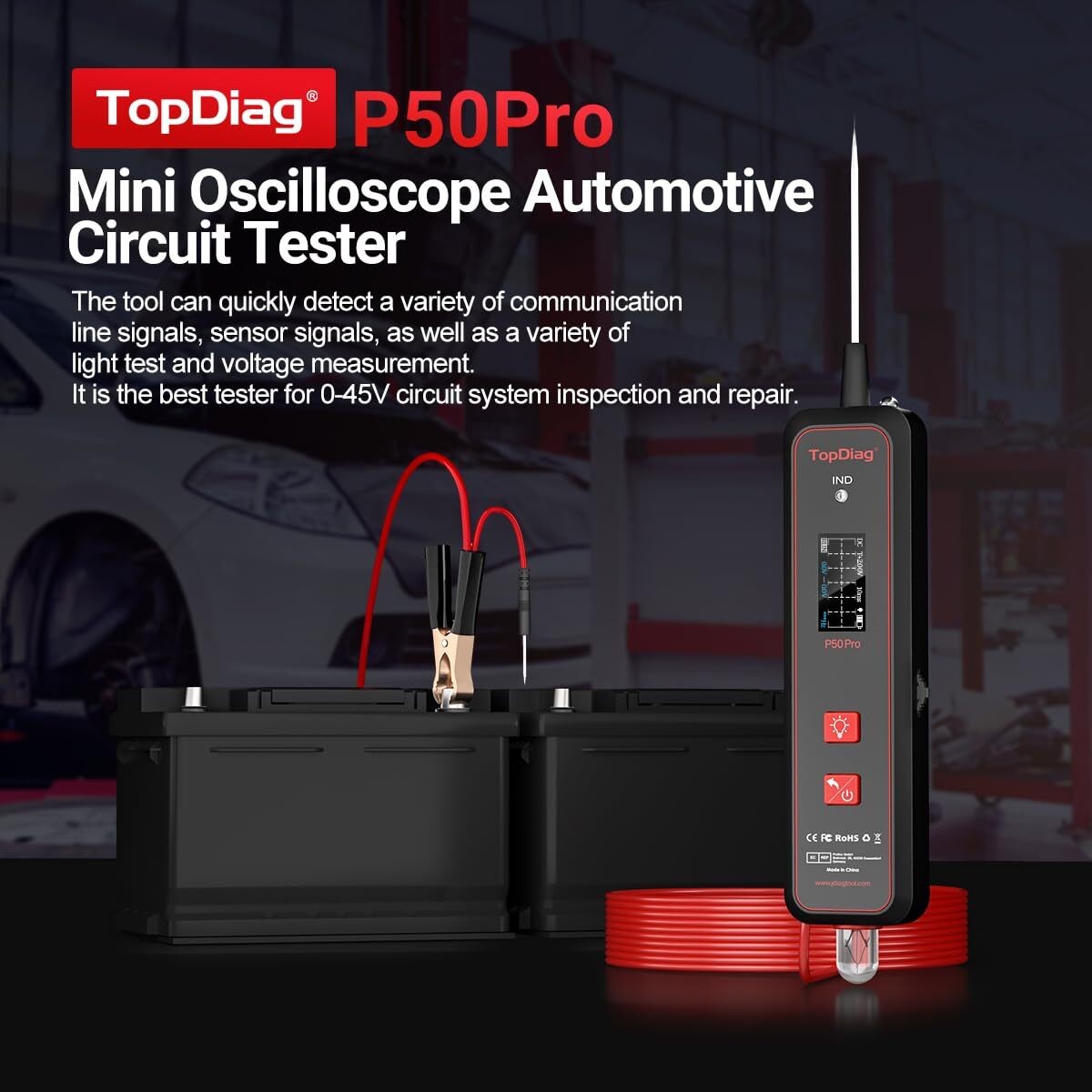 Electrical Testing Tool Compact Design Multiple Functions for Car Diagnostics US