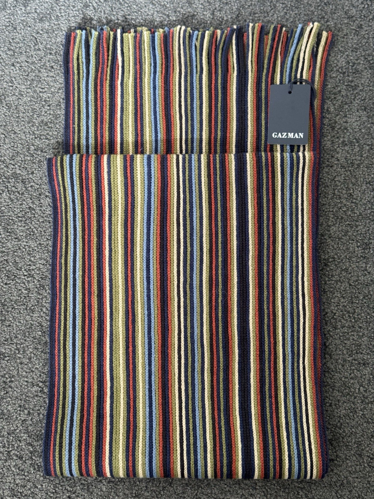 GAZMAN Wool Blend Multi-stripe Scarf, New With Tags!