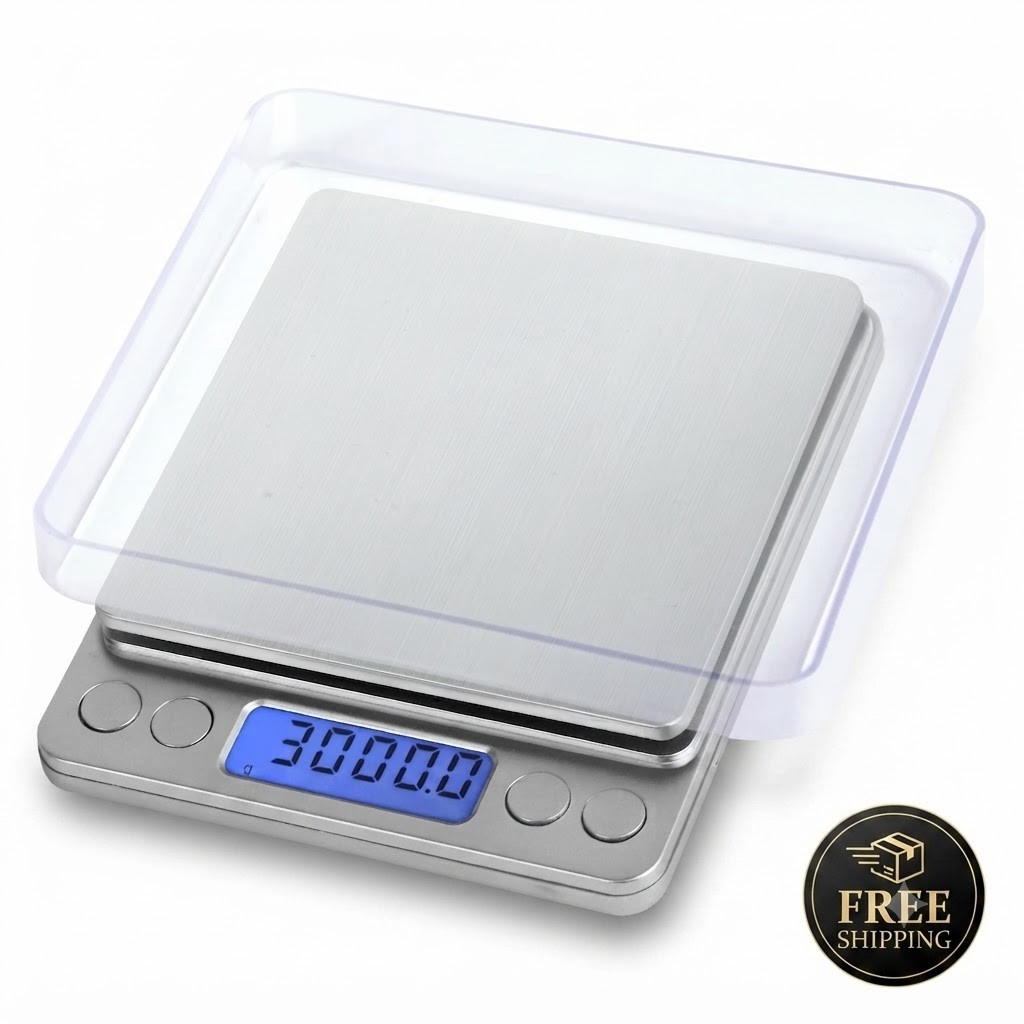Digital Pocket Scale 3000g x 0.1g Precision Gram Scale for Jewelry Gold Coins He
