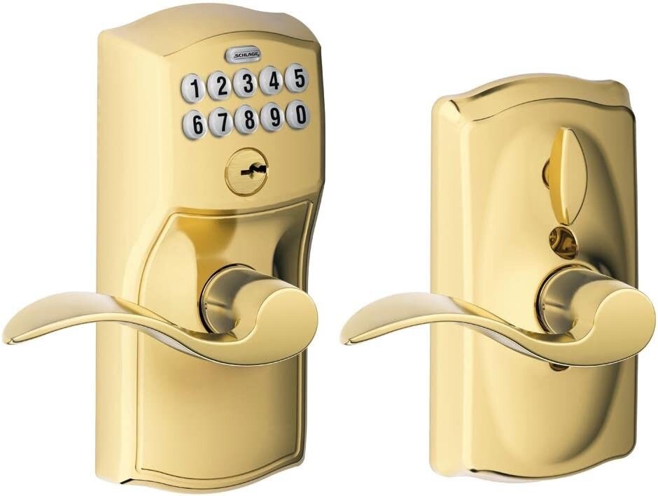 SCHLAGE FE595 CAM 505 ACC Camelot Keypad Entry with Flex-Lock and Accent Levers