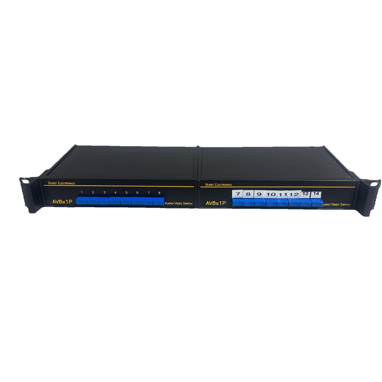 Burst Electronics Audio/Video switch model AV8x1P Double Unit Read