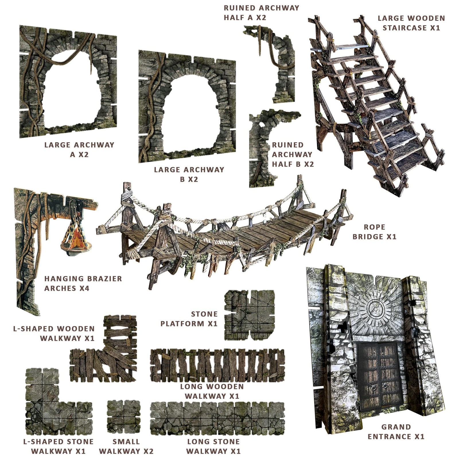 Fantasy Dungeon Terrain Core Set - Terrain Immersive Scenery for D&D DND Mala...
