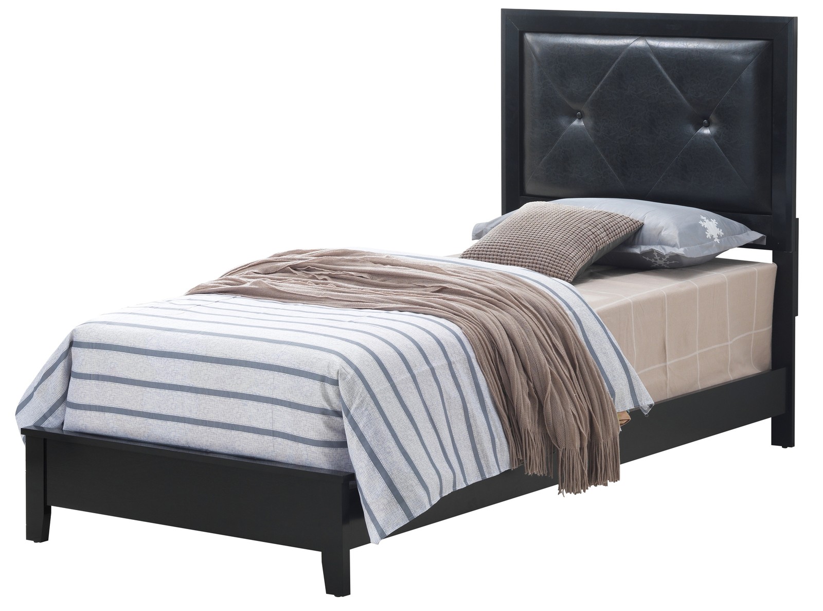 Black Nightstand, 52x43x80 Inch Transitional Bedside Table with Assembly