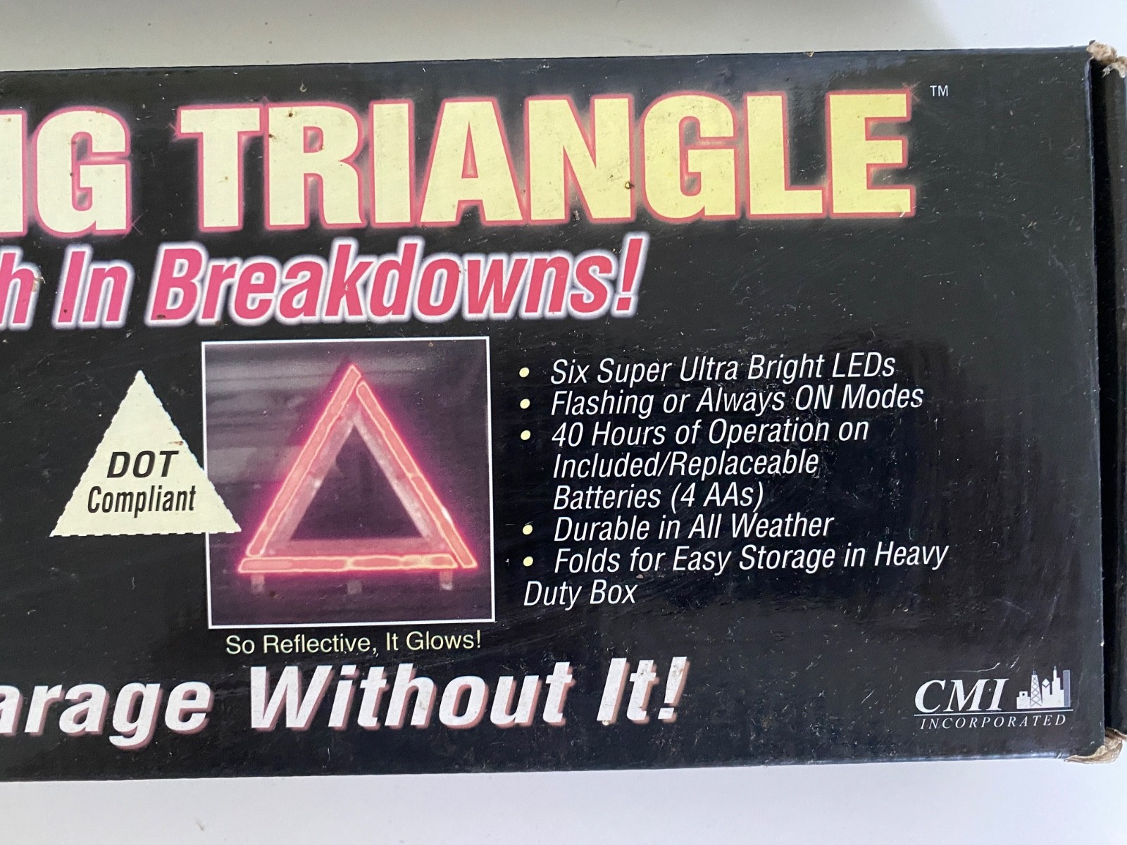 Strobing Triangle: DOT Approved Warning Reflective Emergency Road Safety Kit
