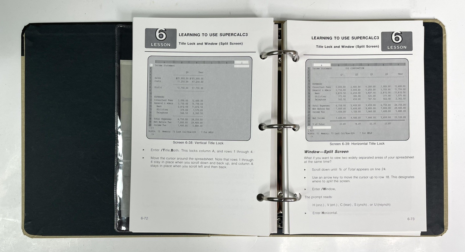 SORCIM SuperCalc3 DOS 1984-1985 Release 2 Guide Manual Binder *MISSING FLOPPIES*