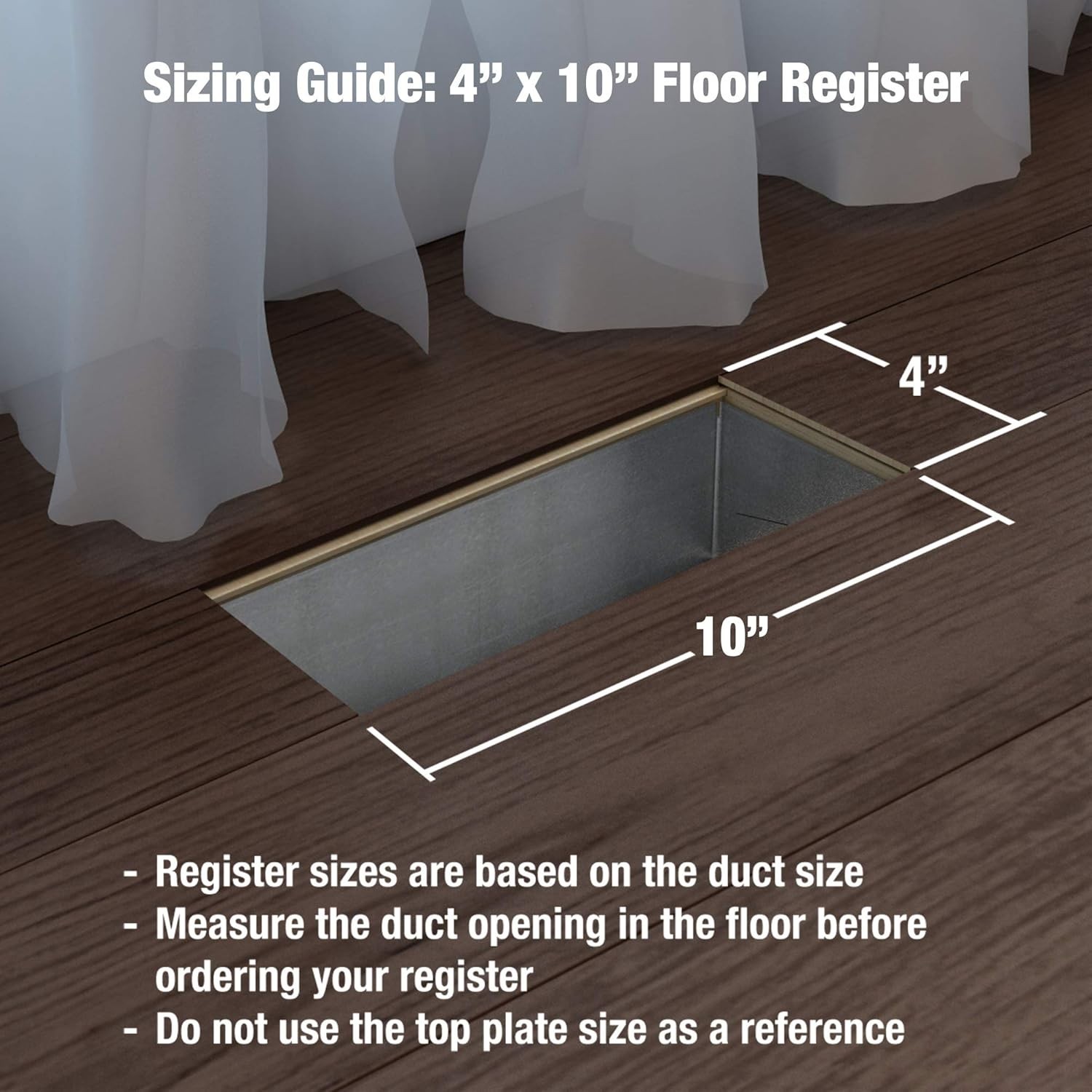 Pop-Up Floor Register, 4 x 10-Inch, White