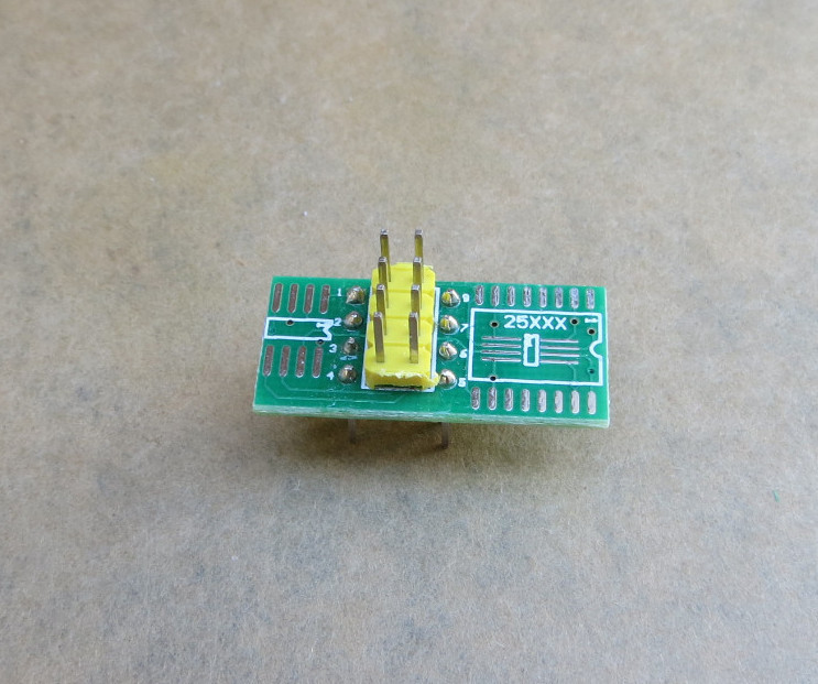 MSOP8 spring loaded pogo adapter for in-circuit EEPROM programming
