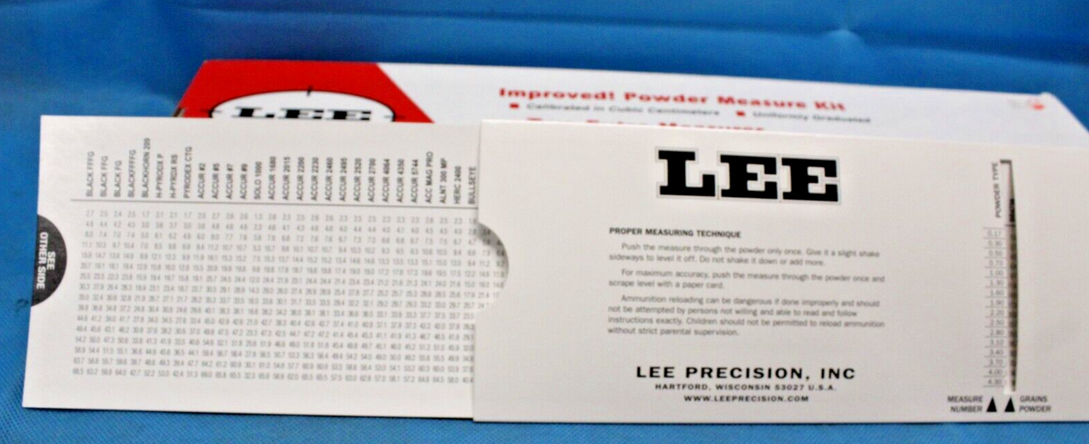 Lee Reloading Powder Measure Kit 15 Powder Dippers 90100