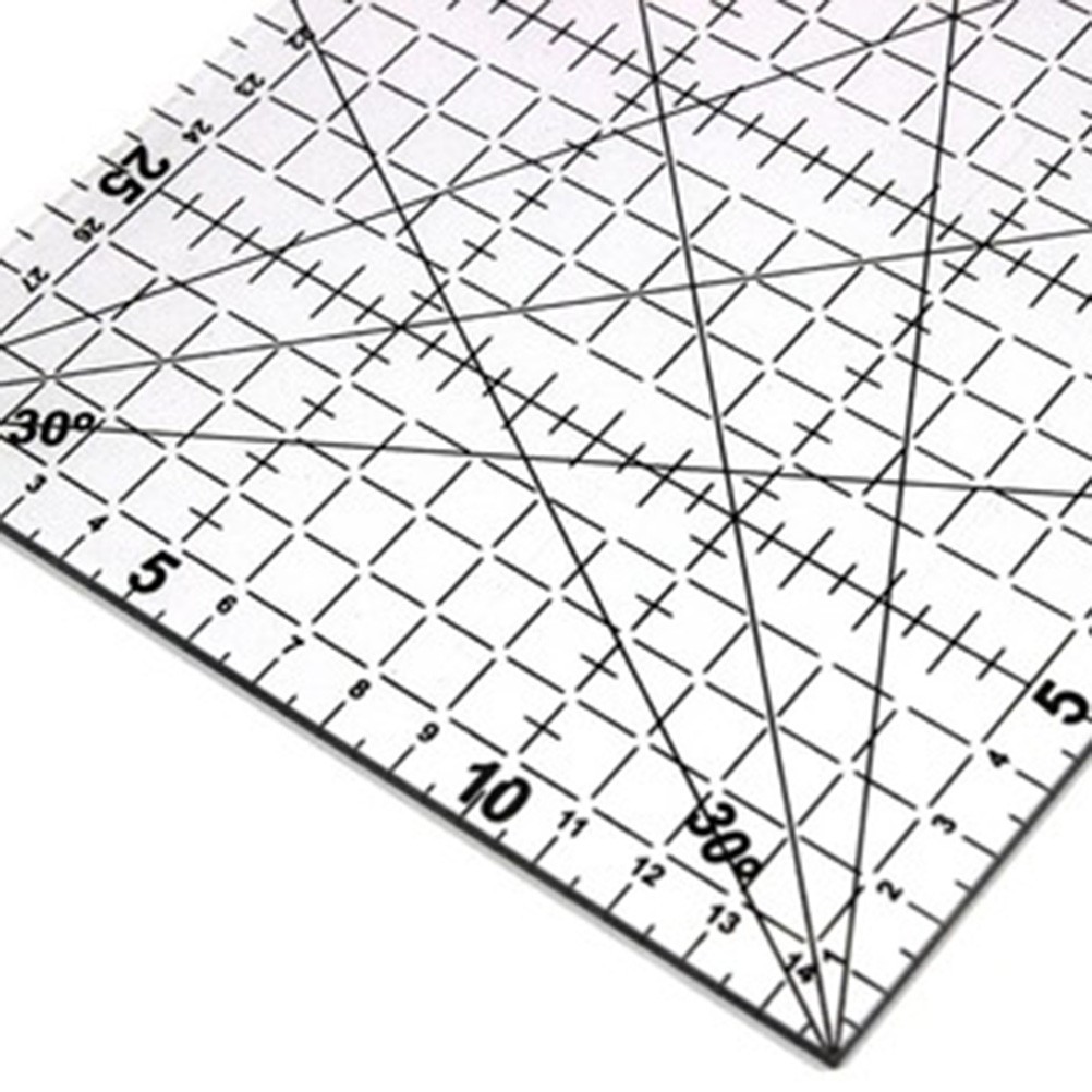Patchwork Sewing Craft Tool Slotted Quilting Rulers Sets Grid Fabric