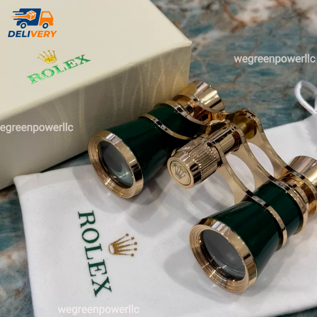 New Rolex Green Lacquer Opera Binoculars With Box & Pouch Luxury VIP Gift
