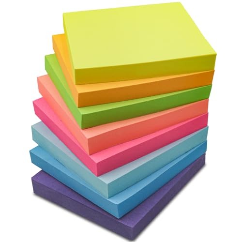 Sticky Notes 3x3 Pack Sticky Pads 100 Sheet/Pad, Bulk Sticky Note Pads, 8