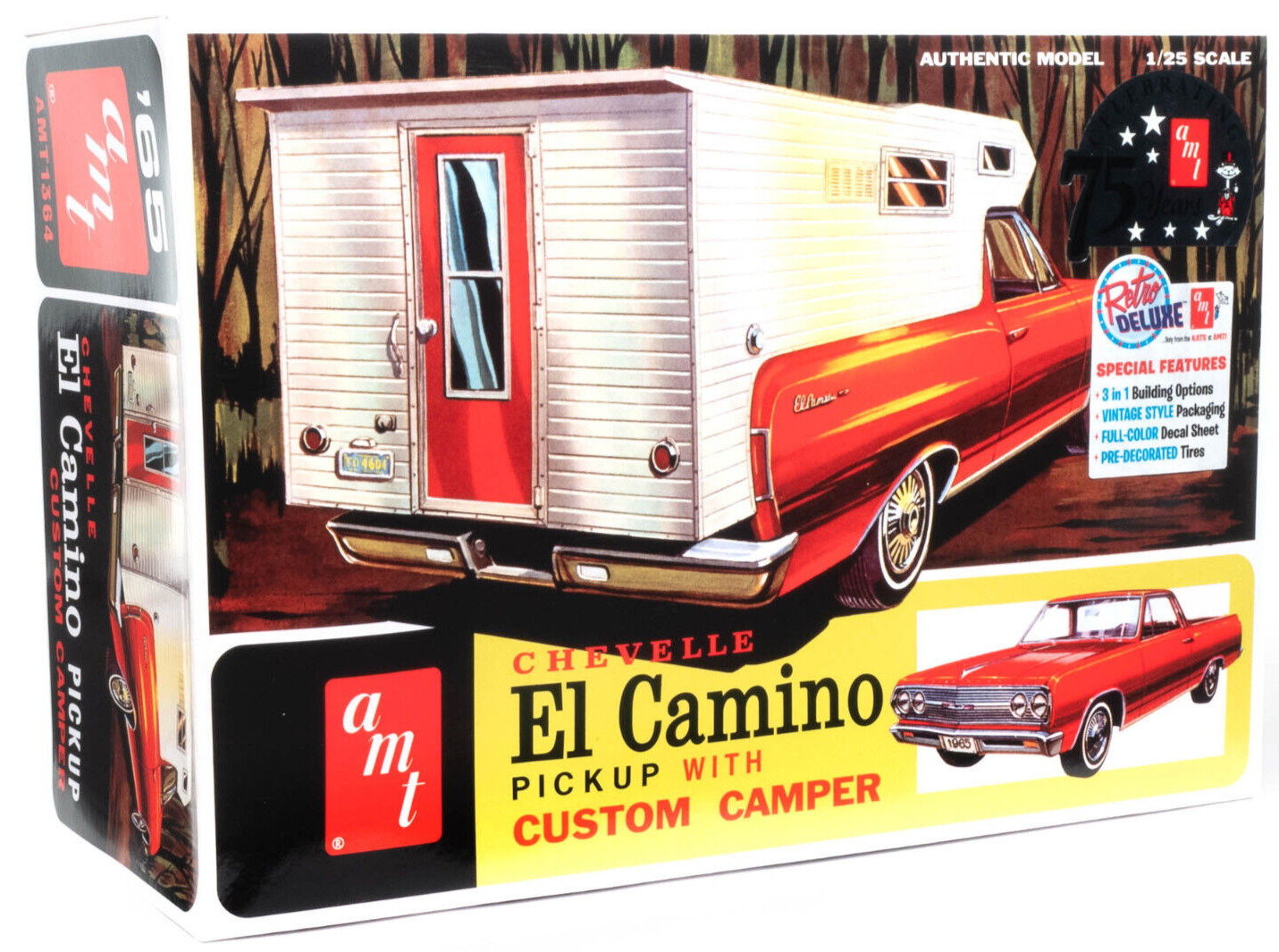 AMT 1965 Chevy Chevelle El Camino W/ Custom Camper 1:25 Model Car Kit 1364