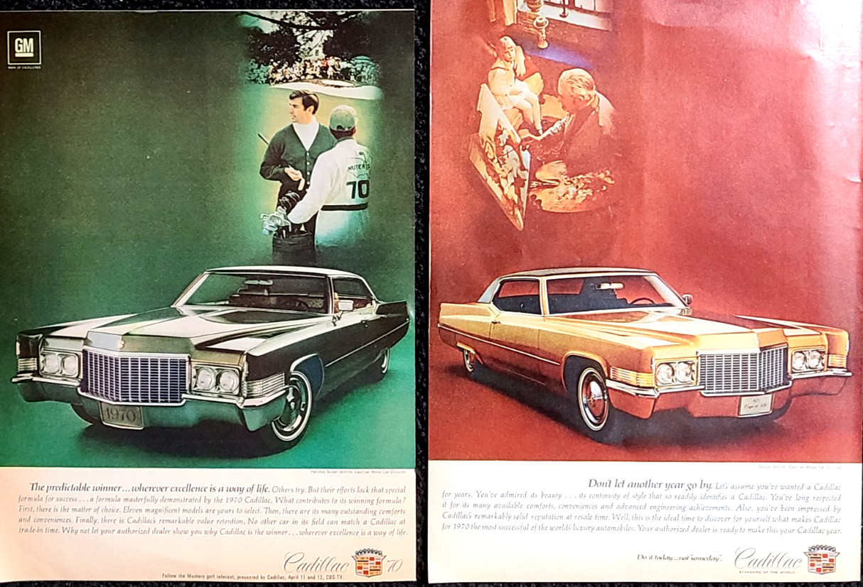 Cadillac Sedan & Coupe DeVille Original 1970 Vintage Print Ads Wall Art