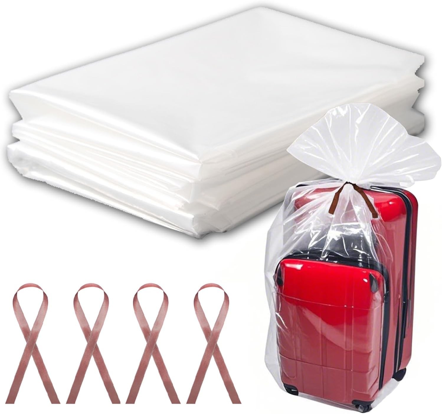 4 Pcs Large Clear Plastic Bags, 40" x 60" Dustproof Storage