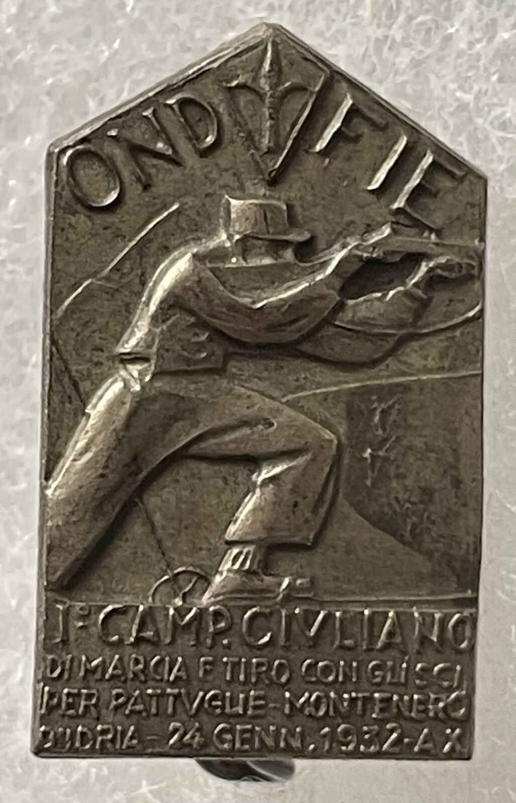 OND FIE Championship Giuliano Marcia Shooting Ski Patrol Badge Montenero 1932