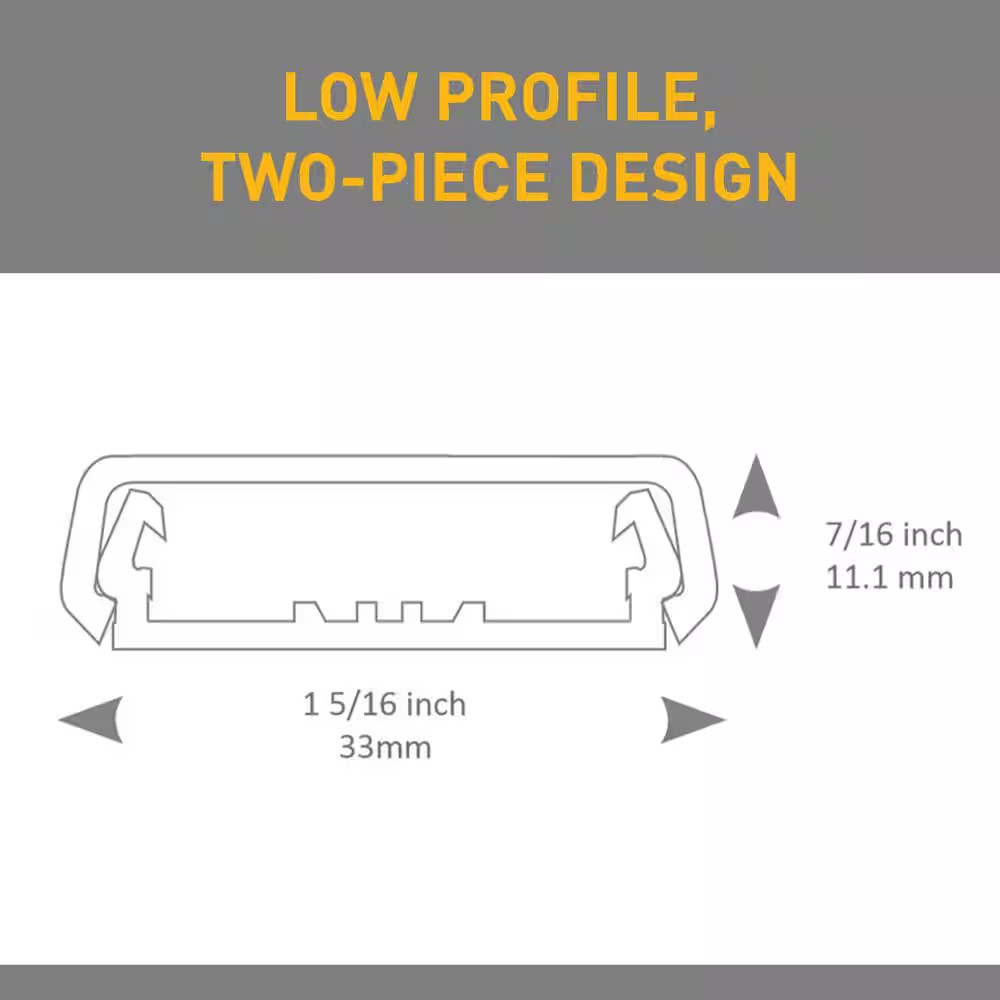 Wiremold Non-Metallic PVC Raceway 5 Ft. Wire Channel, White