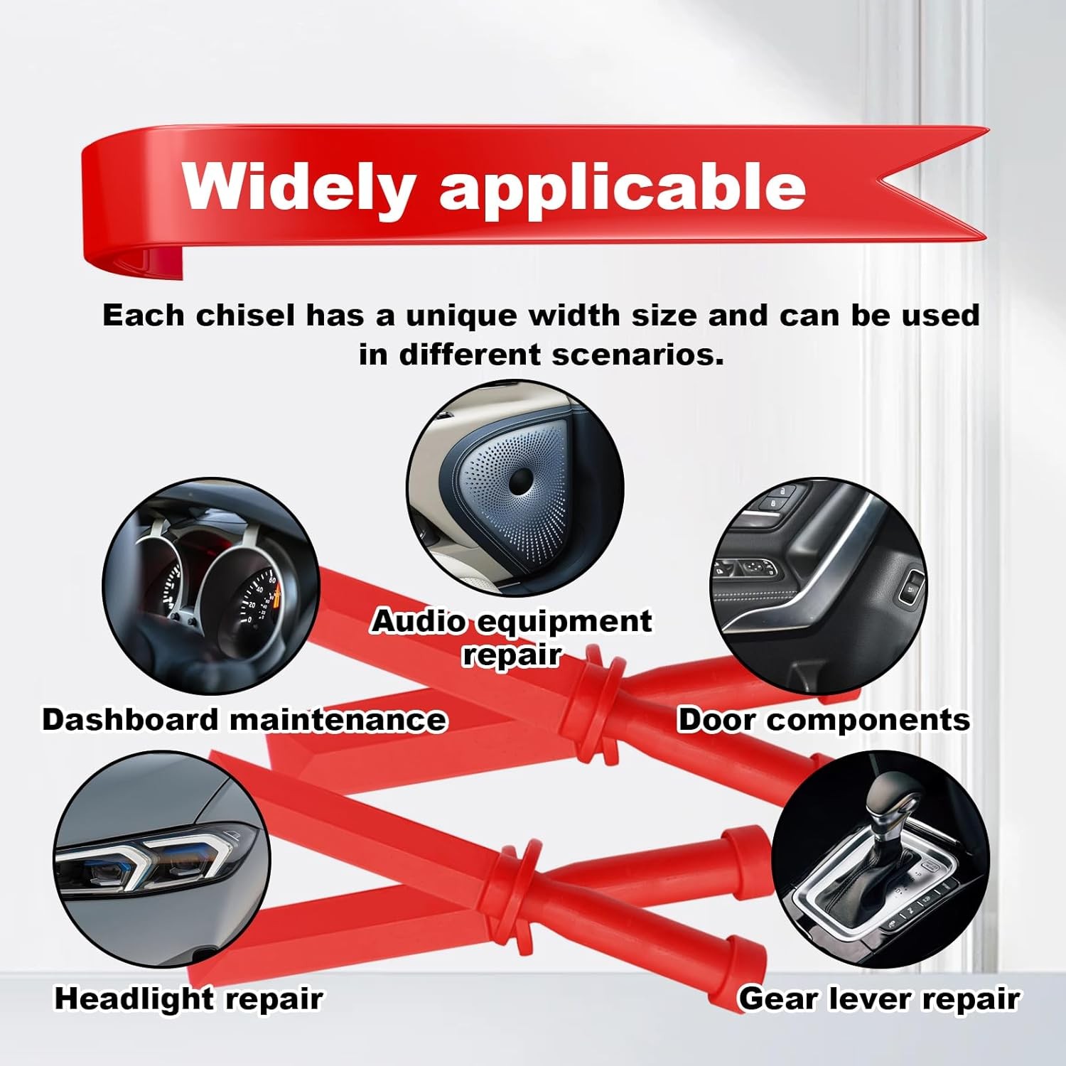 4Pcs Plastic Chisel Scraper, Non-Marring Vehicle Wheel Weight Remover Tool, For