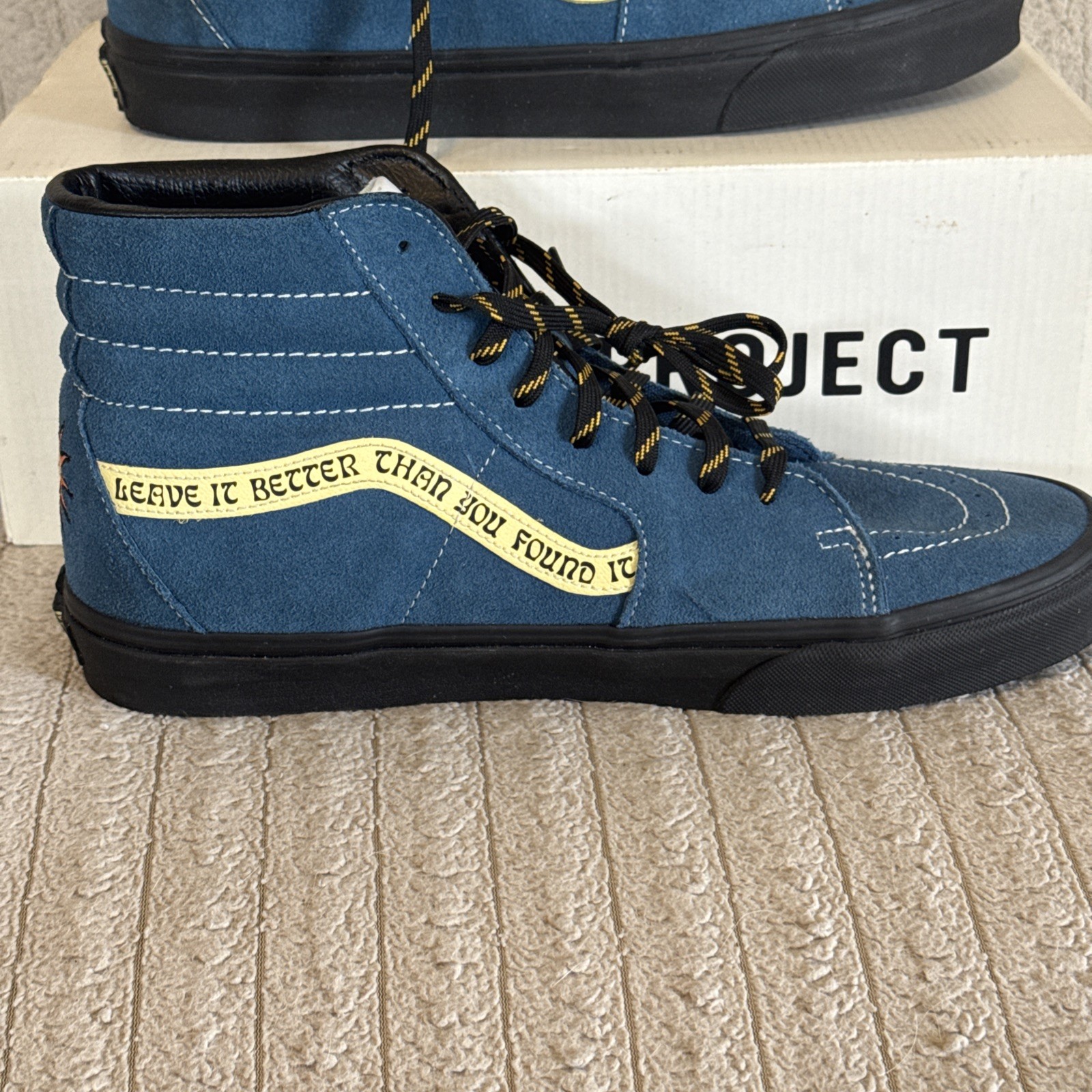 Vans x Parks Project Sk8-Hi Blue Teal Suede Shoes Mens 11.5 Womens 13 Mint Rare