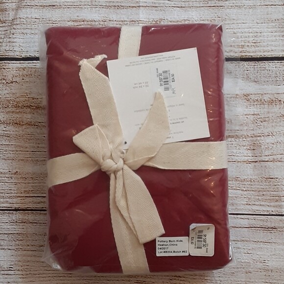 Potty Barn Kids quilted maroon pillowcase sham 20"X26" NEW