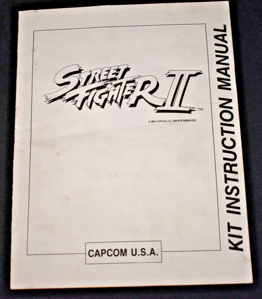 Vtg. Capcom STREET FIGHTER II Arcade Game Instruction Manual