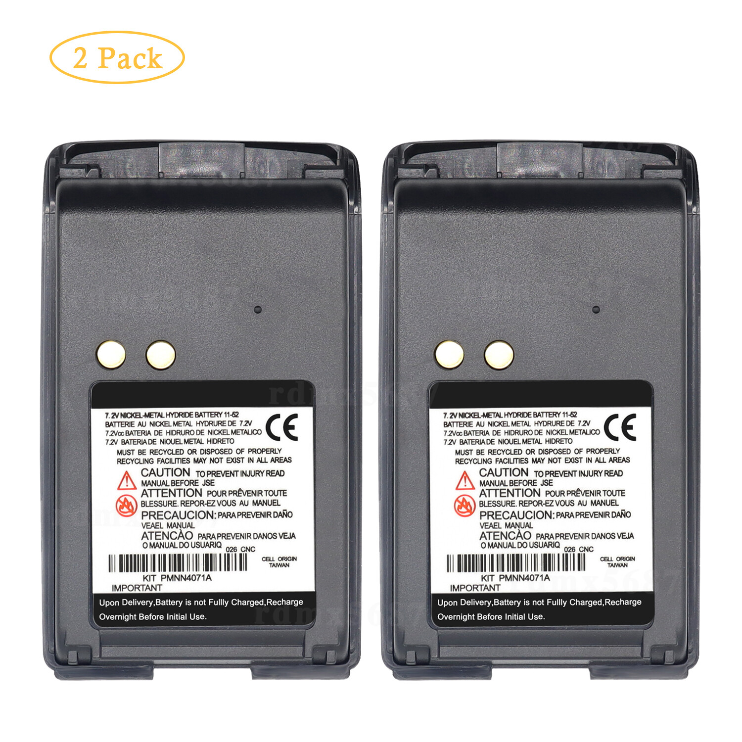 2PC NiMH Battery For Motorola A8 MagOne BPR40 Bearcom BC130 PMNN4075AR PMNN4071