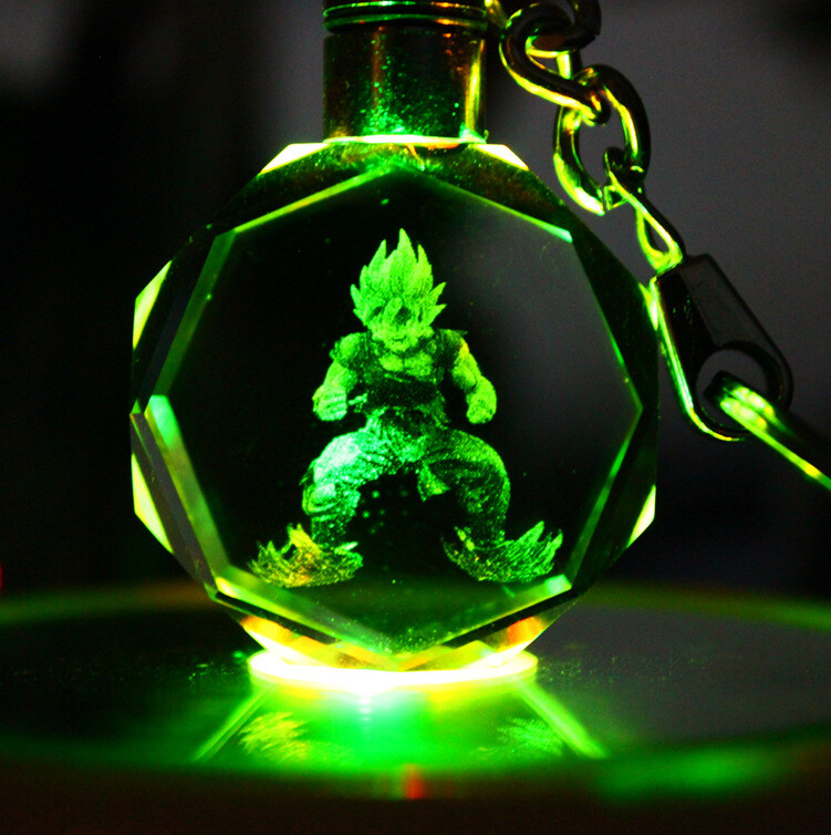 Dragon Ball Dragonball Z Son Goku Crystal Key Chain Keyring LED Pendant