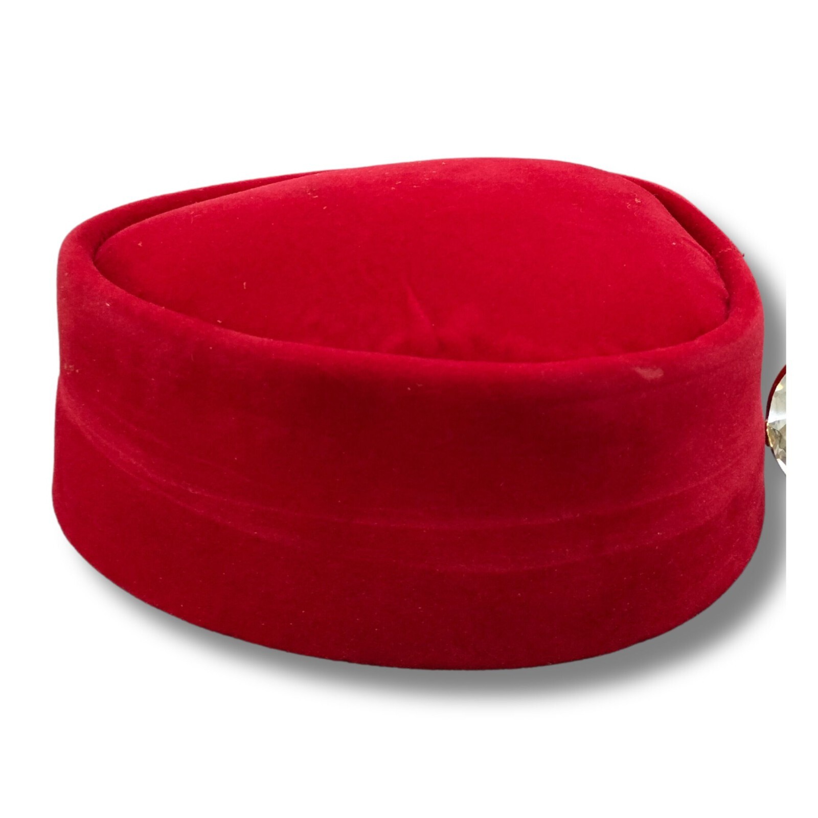 Kids Red, Black Velvet Cap, Traditional Ceremonial Skull Male Kids Hat 18"