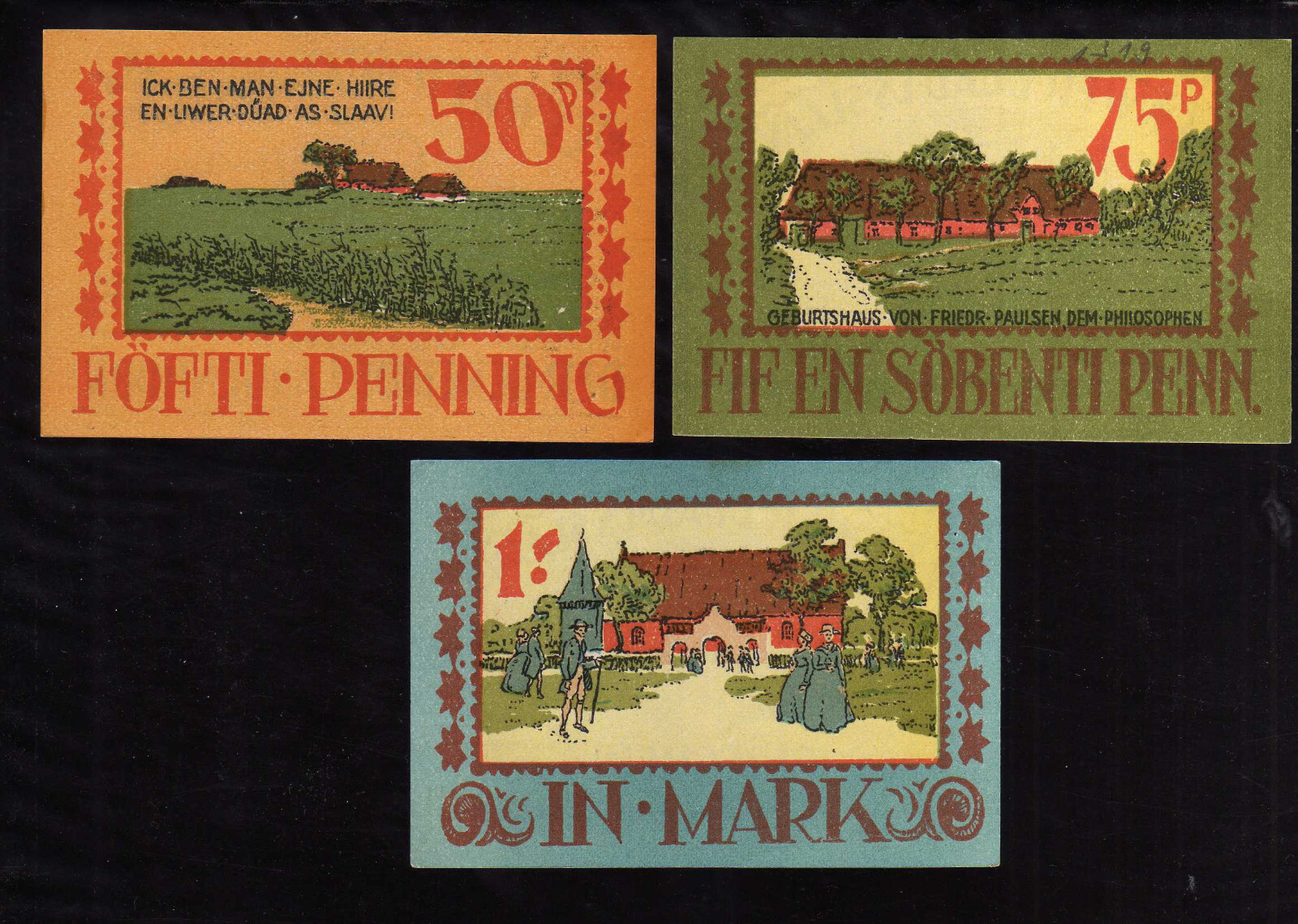 LANGENHORN - GERMANY NOTGELD -   50, 75 PFENNIG, 1 MARK