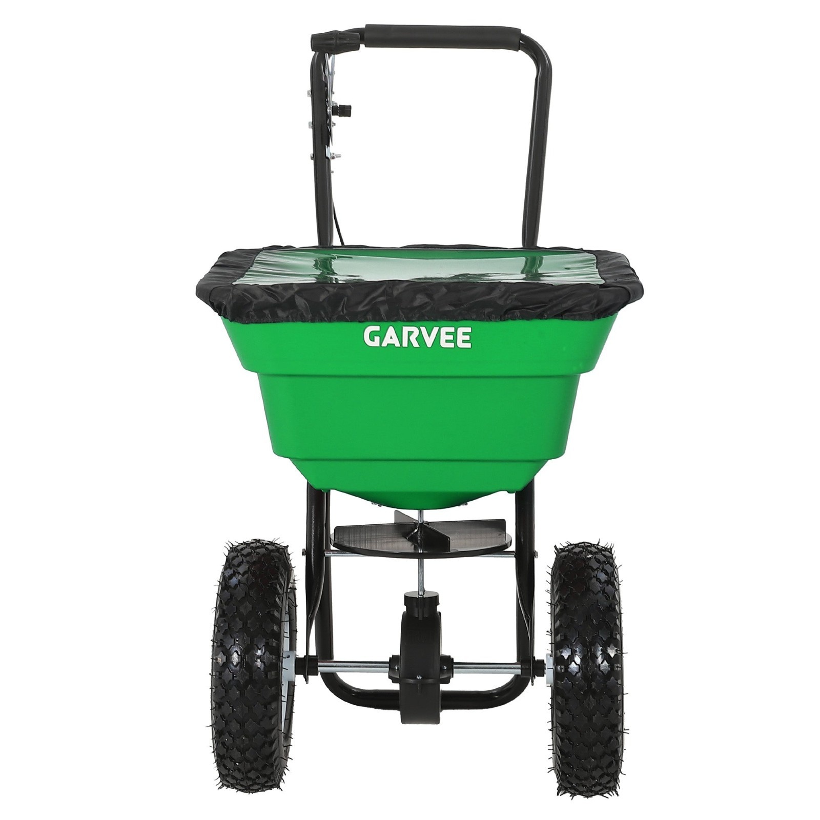 Garvee 80 lb Push Broadcast Spreader, Walk-Behind Lawn & Garden Spreader, Green