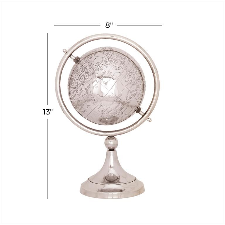 Globe Aluminum Silver Finish 13"H