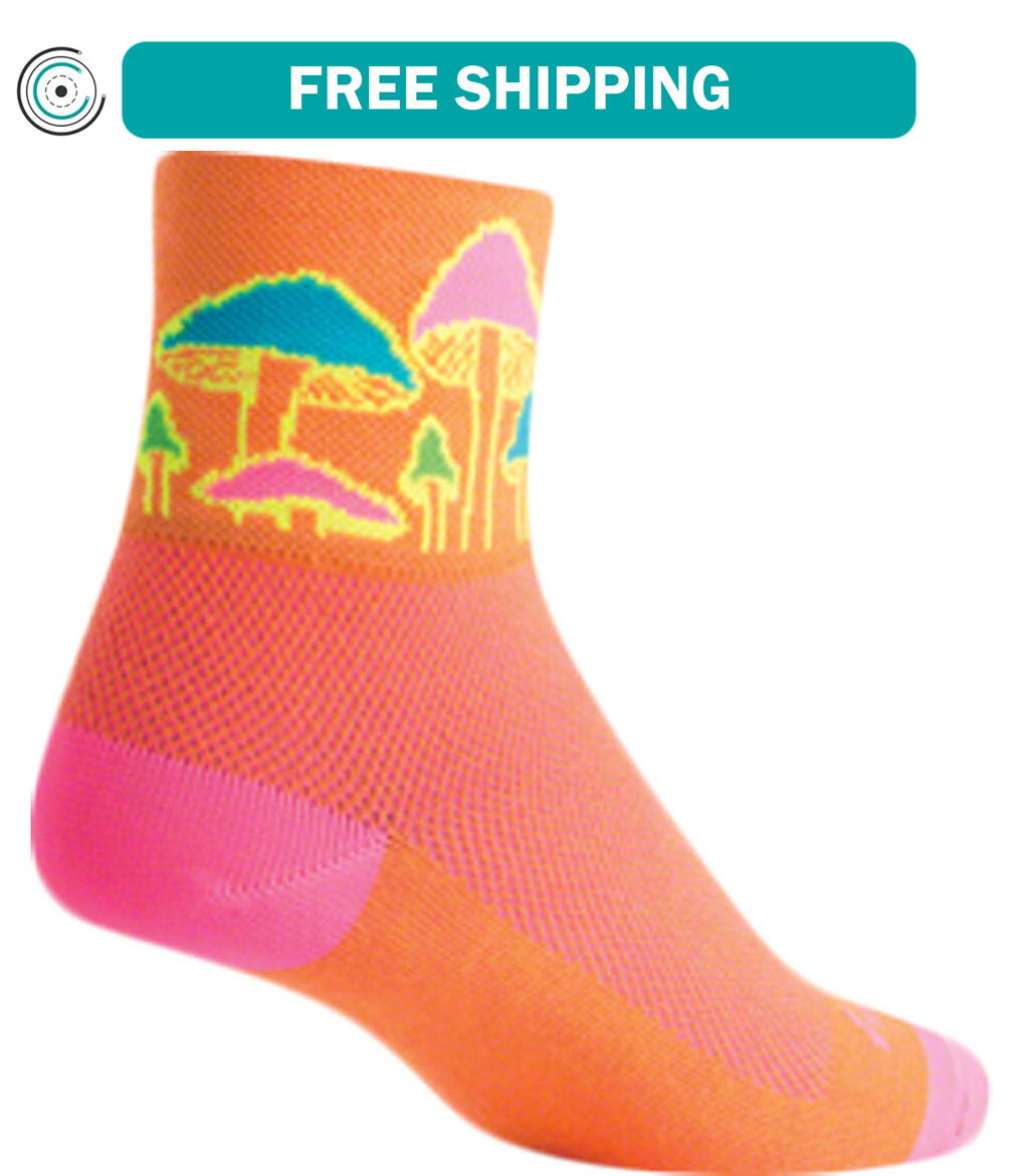 SockGuy Trippin Sock Orange LG/XL 3-4" Cuff Height Synthetic Warm Weather Sock