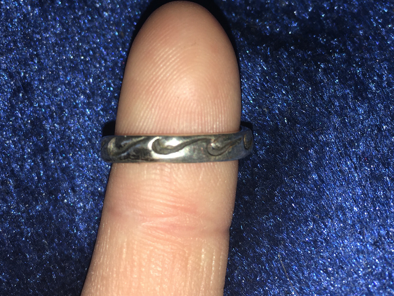 Signed Waves Ocean Theme Adjustable Toe Ring Genuine Sterling Silver 925