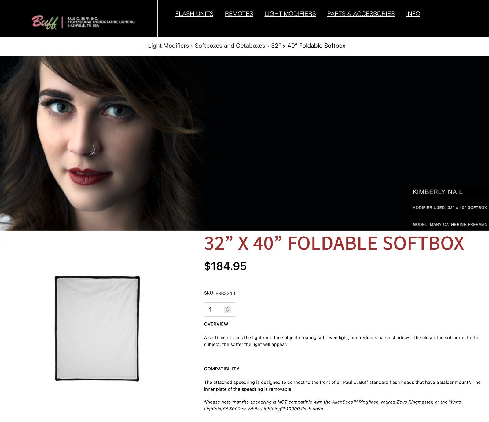 Paul C Buff 32x40 Large Foldable SoftBox w Speedring!