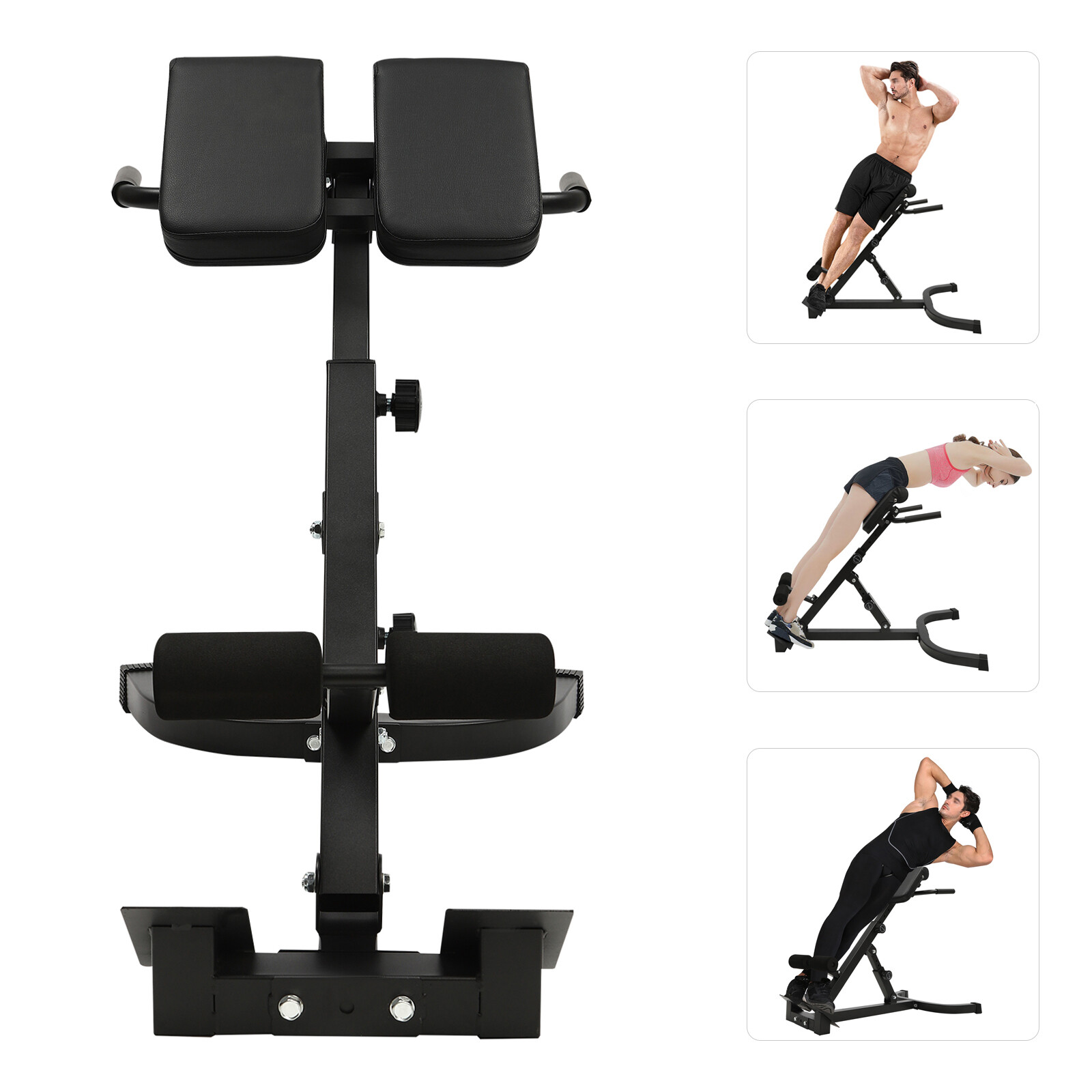 Home Fitness Workout Roman Chair Hyperextension Back Extension Bench Adjustable